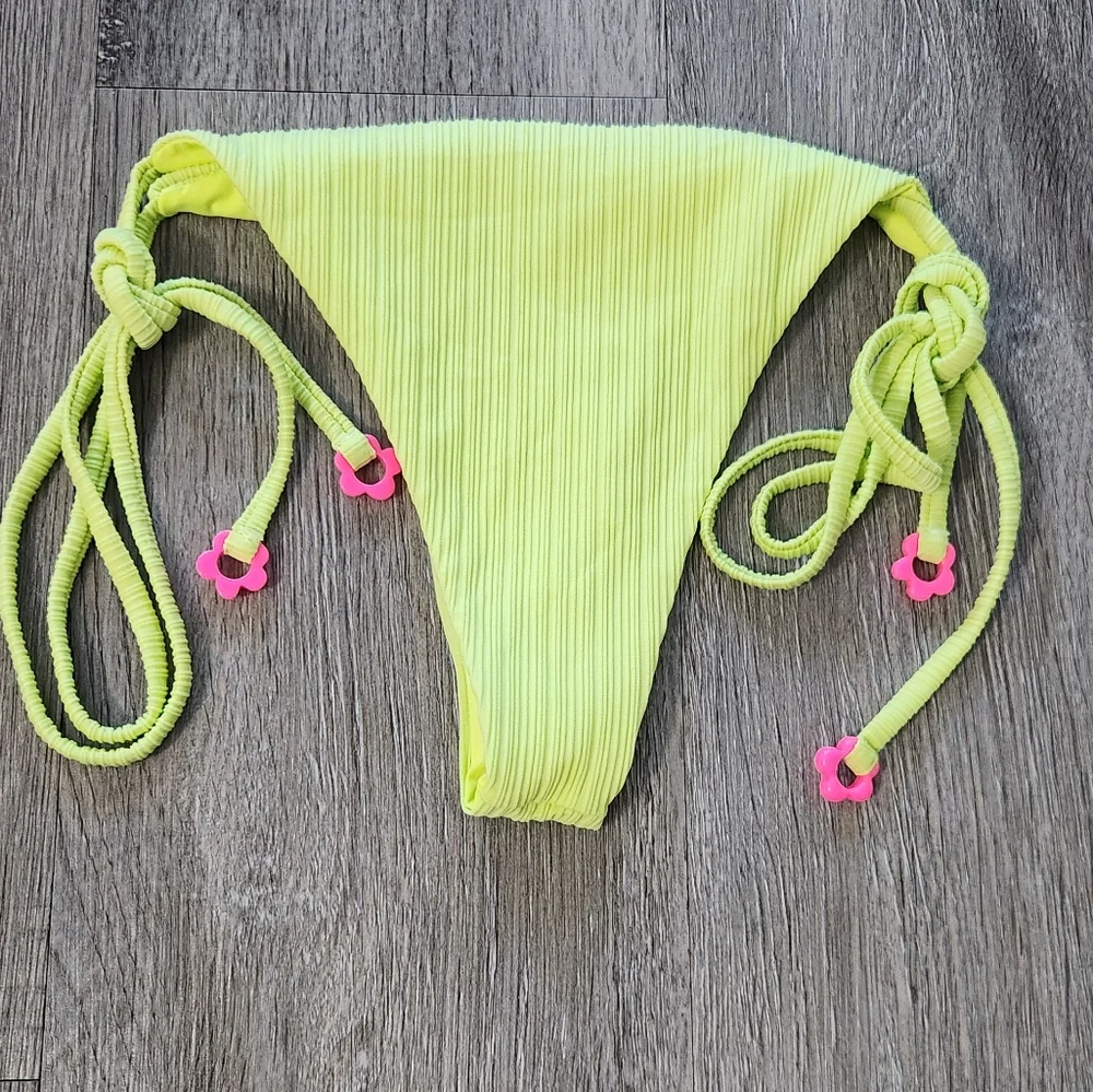 New!Frankie's Bikinis Keira Plisse Side-tie Bikini‎ Bottom